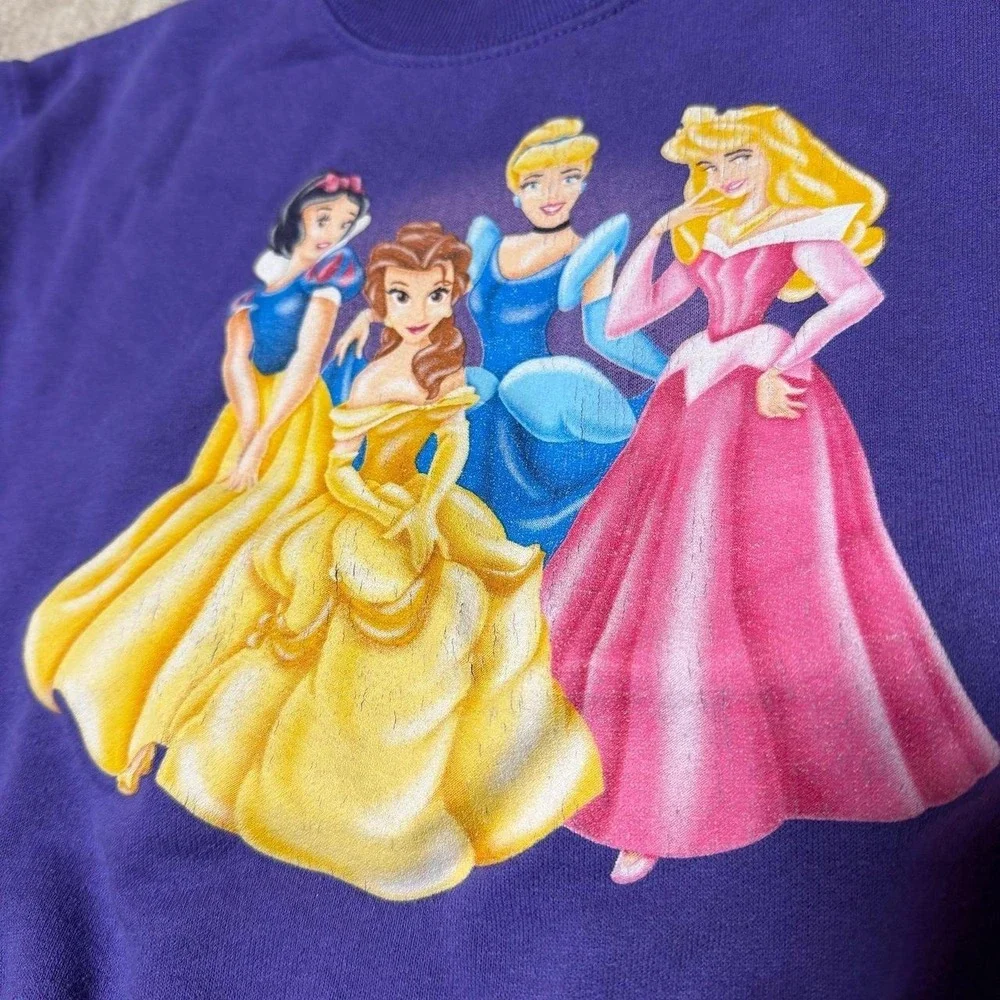 Disney Store Princess Sweatshirt Youth Small Purple Belle Snow White Vintage